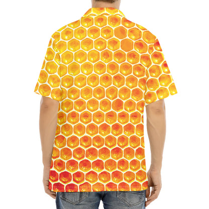 Honey Bee Hive Print Aloha Shirt