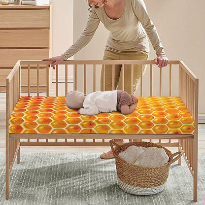 Honey Bee Hive Print Baby Crib Sheet