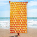 Honey Bee Hive Print Beach Towel