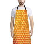 Honey Bee Hive Print Bib Apron With Pocket