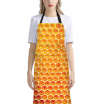 Honey Bee Hive Print Bib Apron With Pocket