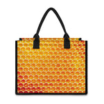 Honey Bee Hive Print Canvas Tote Bag
