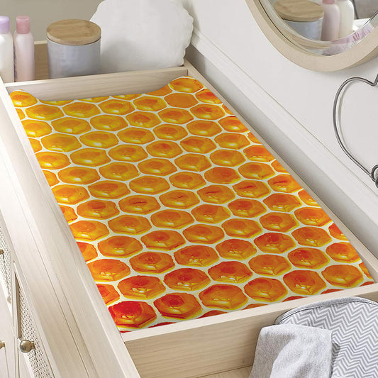 Honey Bee Hive Print Changing Pad Cover