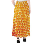Honey Bee Hive Print Chiffon Maxi Skirt