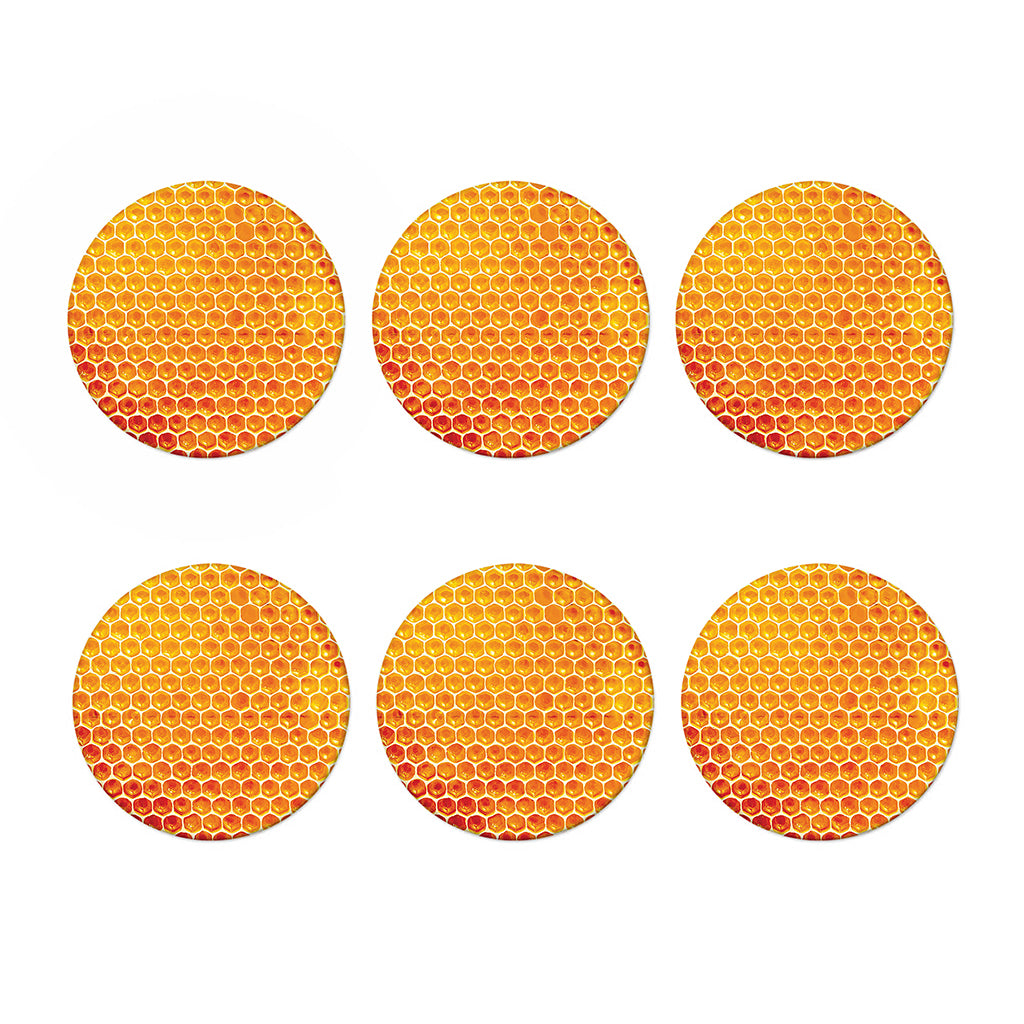 Honey Bee Hive Print Coaster Set