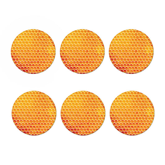 Honey Bee Hive Print Coaster Set