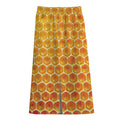 Honey Bee Hive Print Cotton Front Slit Maxi Skirt