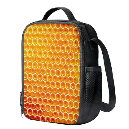 Honey Bee Hive Print Crossbody Lunch Bag