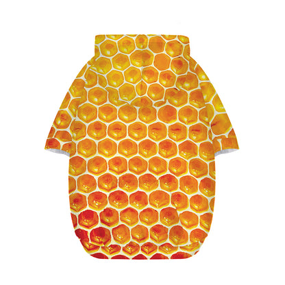 Honey Bee Hive Print Dog Zip Up Hoodie