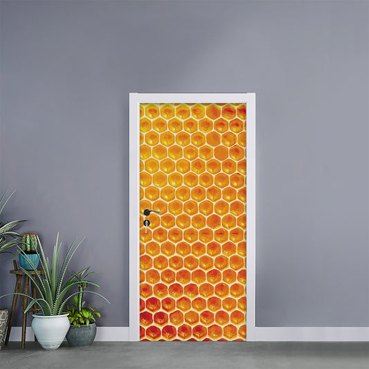 Honey Bee Hive Print Door Sticker