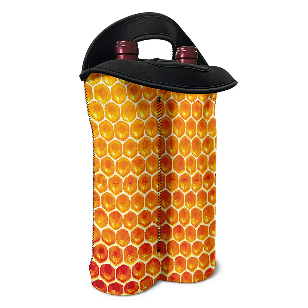 Honey Bee Hive Print Double Neoprene Wine Tote