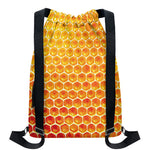 Honey Bee Hive Print Drawstring Backpack