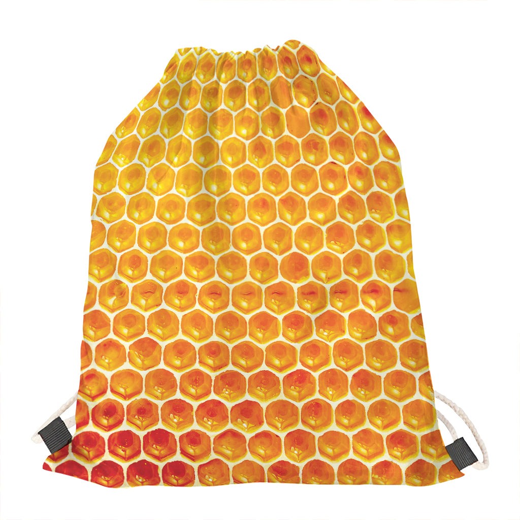 Honey Bee Hive Print Drawstring Bag