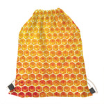 Honey Bee Hive Print Drawstring Bag