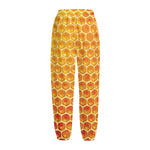 Honey Bee Hive Print Fleece Lined Knit Pants