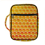 Honey Bee Hive Print Front Pocket Bible Bag