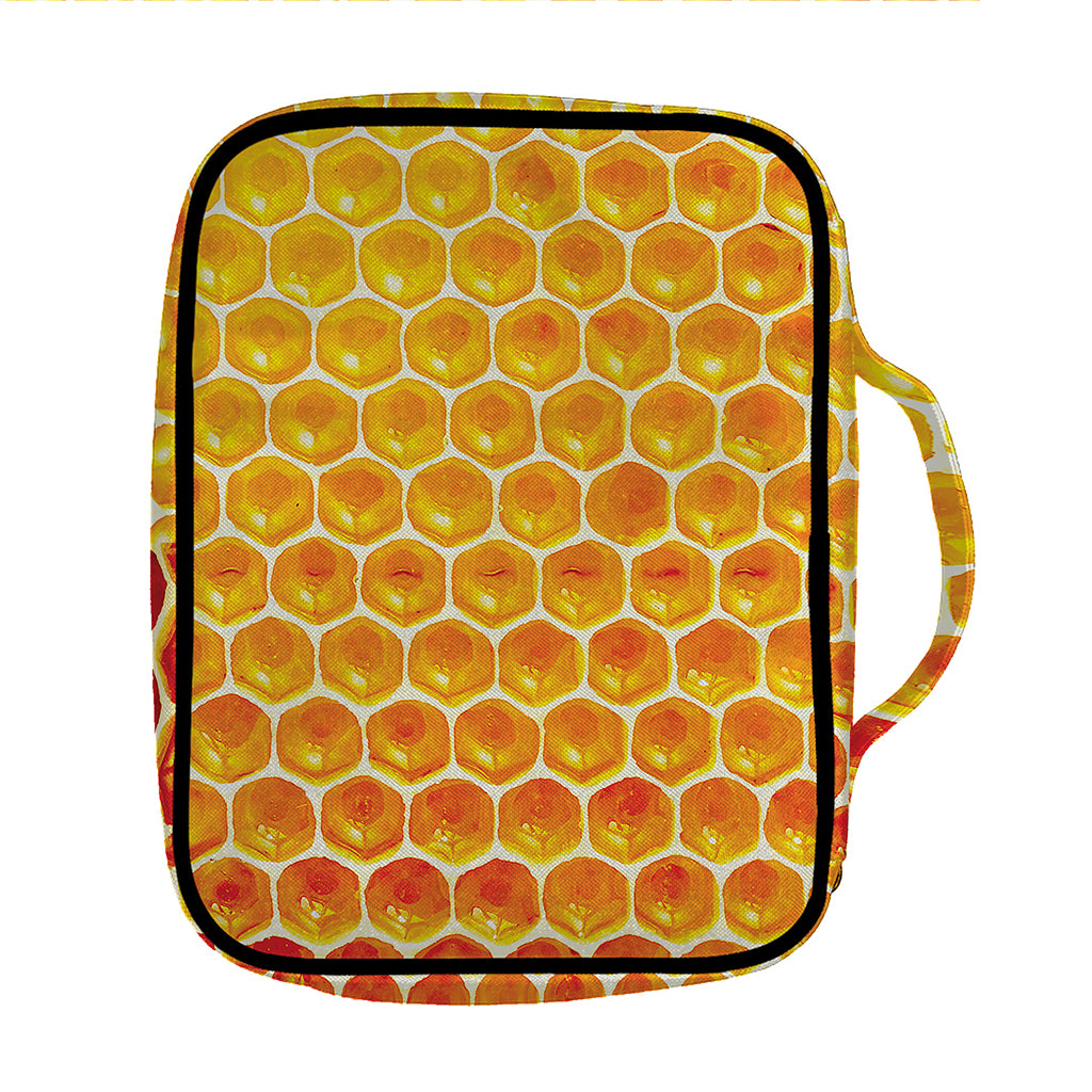 Honey Bee Hive Print Front Pocket Bible Bag