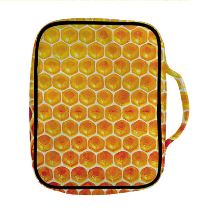 Honey Bee Hive Print Front Pocket Bible Bag