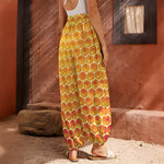 Honey Bee Hive Print Harem Pants