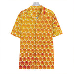 Honey Bee Hive Print Hawaiian Shirt