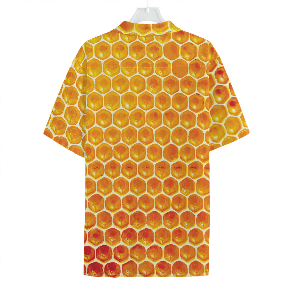 Honey Bee Hive Print Hawaiian Shirt