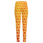 Honey Bee Hive Print High-Waisted Pocket Leggings