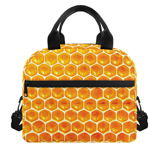 Honey Bee Hive Print Insulated Lunch Bag