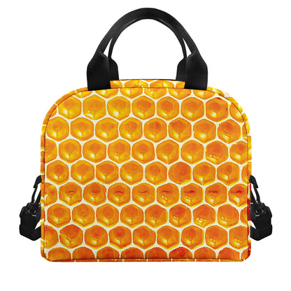 Honey Bee Hive Print Insulated Lunch Bag