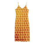 Honey Bee Hive Print Jersey Midi Cami Dress