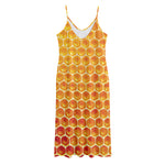 Honey Bee Hive Print Jersey Midi Cami Dress