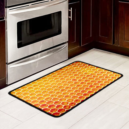 Honey Bee Hive Print Kitchen Mat