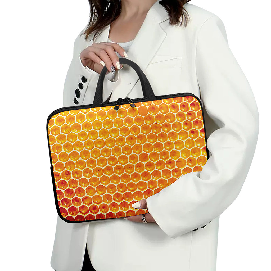 Honey Bee Hive Print Laptop Sleeve With Handle