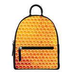 Honey Bee Hive Print Leather Backpack
