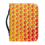 Honey Bee Hive Print Leather Bible Cover