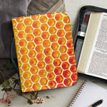 Honey Bee Hive Print Leather Bible Cover