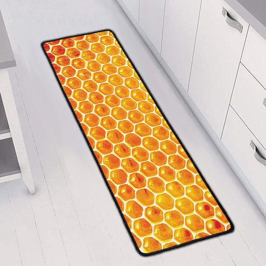Honey Bee Hive Print Long Kitchen Mat