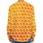 Honey Bee Hive Print Long Sleeve Baseball Jersey
