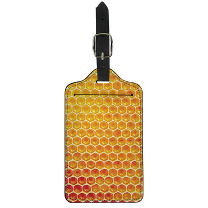 Honey Bee Hive Print Luggage Tag