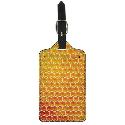 Honey Bee Hive Print Luggage Tag