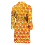 Honey Bee Hive Print Men's Bathrobe