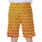 Honey Bee Hive Print Men's Beach Shorts
