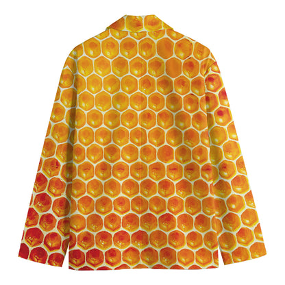 Honey Bee Hive Print Men's Blazer