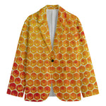 Honey Bee Hive Print Men's Cotton Blazer