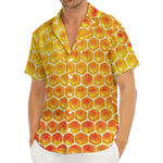 Honey Bee Hive Print Men's Deep V-Neck Shirt