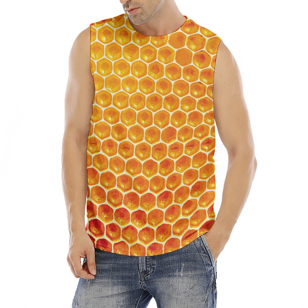 Honey Bee Hive Print Men's Fitness Tank Top