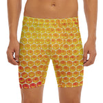 Honey Bee Hive Print Men's Long Boxer Briefs