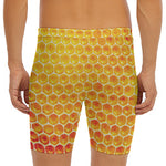 Honey Bee Hive Print Men's Long Boxer Briefs