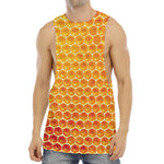 Honey Bee Hive Print Men's Muscle Tank Top