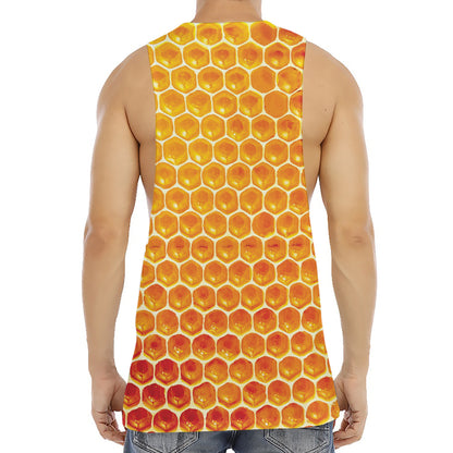 Honey Bee Hive Print Men's Muscle Tank Top