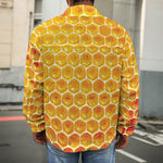 Honey Bee Hive Print Men's Shirt Jacket